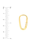 Afbeelding in Gallery-weergave laden, 14k Yellow Gold Diamond Carabiner Push Lock Asymmetrical Chain Connector Pendant Charm Hanger
