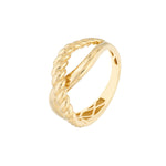 Load image into Gallery viewer, 14k Yellow Gold Ribbed Crossover Infinity Ring
