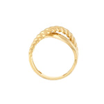 Загрузить изображение в средство просмотра галереи, 14k Yellow Gold Ribbed Crossover Infinity Ring
