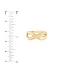 画像をギャラリービューアに読み込む, 14k Yellow Gold Ribbed Crossover Infinity Ring
