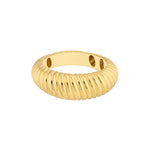 將圖片載入圖庫檢視器 14k Yellow Gold Classic Modern Contemporary Graduated Ribbed Textured Ring
