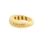 Carregar imagem no visualizador da galeria, 14k Yellow Gold Classic Modern Contemporary Graduated Ribbed Textured Ring
