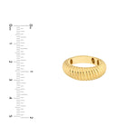 將圖片載入圖庫檢視器 14k Yellow Gold Classic Modern Contemporary Graduated Ribbed Textured Ring
