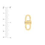 Indlæs billede til gallerivisning 14k Yellow Gold Diamond Double Sided Buckle Push Lock Chain Connector Pendant Charm Hanger
