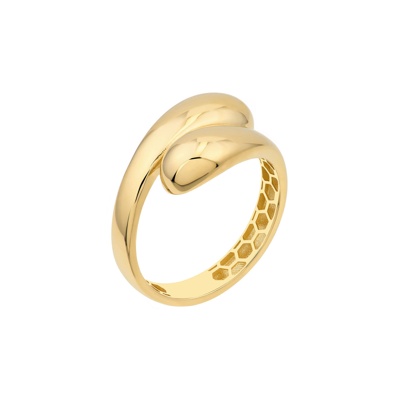 14k Yellow Gold Classic Modern Contemporary Polished Bypass Ring