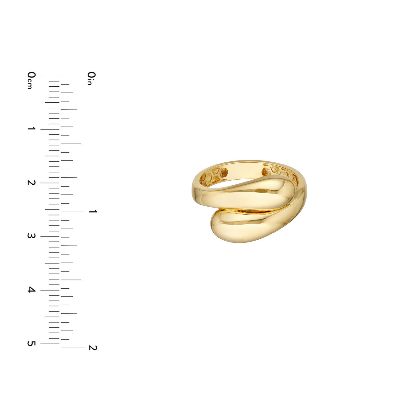 14k Yellow Gold Classic Modern Contemporary Polished Bypass Ring