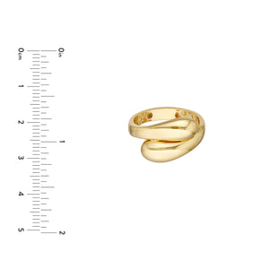 14k Yellow Gold Classic Modern Contemporary Polished Bypass Ring