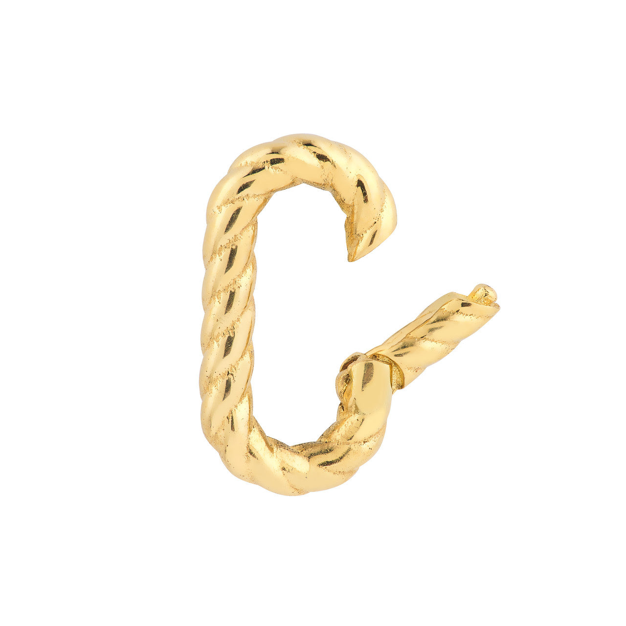 14K Yellow Gold Oval Snap Clasp Lock Connector Hanger Hinged Bail for Pendants Charms Bracelets Anklets Necklaces