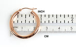 Load image into Gallery viewer, 14K Rose Gold Round Lightweight Classic Hoop Earrings 25mm x 3mm
