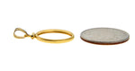 Carregar imagem no visualizador da galeria, 14K Yellow Gold Screw Top Coin Bezel Holder for 18mm Coins or U.S. Dime or 1/10 oz Panda or 1/10 oz Cat Pendant Charm

