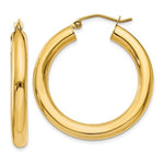 Load image into Gallery viewer, 10K Yellow Gold Round Classic Hoop Earrings 30mm x 4mm

