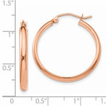 Afbeelding in Gallery-weergave laden, 14K Rose Gold Round Classic Hoop Earrings 25mm x 2.75mm
