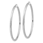 Indlæs billede til gallerivisning 14K White Gold Round Diamond Cut Classic Extra Large Diameter Hoop Earrings 80mm x 4mm
