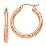 Load image into Gallery viewer, 14K Rose Gold Round Lightweight Classic Hoop Earrings 25mm x 3mm
