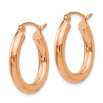 Load image into Gallery viewer, 14K Rose Gold Round Lightweight Classic Hoop Earrings 20mm x 3mm
