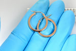 Afbeelding in Gallery-weergave laden, 14K Rose Gold Square Lightweight Classic Tube Hoop Earrings 20mm x 2mm
