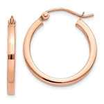Afbeelding in Gallery-weergave laden, 14K Rose Gold Square Lightweight Classic Tube Hoop Earrings 20mm x 2mm
