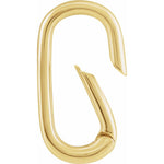 Lade das Bild in den Galerie-Viewer, 14K Yellow Gold Oval Push Lock Connector open view showing hinge

