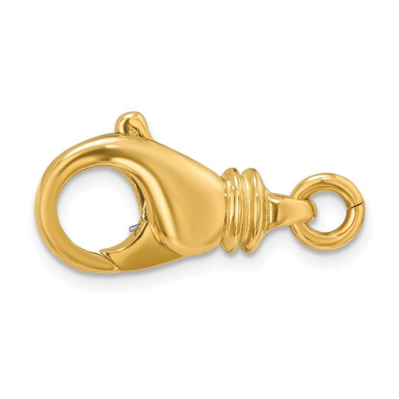 18K Yellow Gold Fancy Lobster Clasp with Jump Ring 24.3mm x 11.9mm