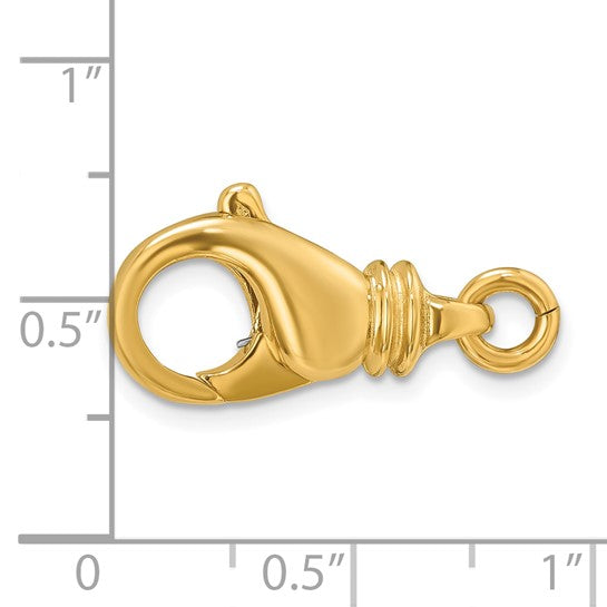 18K Yellow Gold Fancy Lobster Clasp with Jump Ring 24.3mm x 11.9mm