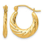 Afbeelding in Gallery-weergave laden, 10K Yellow Gold Fancy Small Round Hoop Earrings 10mm x 2mm
