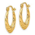 Afbeelding in Gallery-weergave laden, 10K Yellow Gold Fancy Small Round Hoop Earrings 10mm x 2mm
