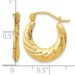 Afbeelding in Gallery-weergave laden, 10K Yellow Gold Fancy Small Round Hoop Earrings 10mm x 2mm
