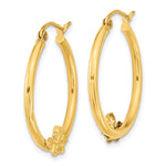 Load image into Gallery viewer, 10K Yellow Gold Angel Round Hoop Earrings 20mm x 3mm
