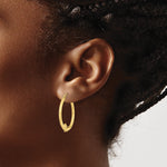 Load image into Gallery viewer, 10K Yellow Gold Angel Round Hoop Earrings 20mm x 3mm
