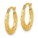 Load image into Gallery viewer, 10K Yellow Gold Patterned Hollow Hoop Earrings 18mm x 17mm x 2mm
