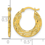 Load image into Gallery viewer, 10K Yellow Gold Patterned Hollow Hoop Earrings 18mm x 17mm x 2mm
