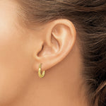 Afbeelding in Gallery-weergave laden, 10K Yellow Gold Fancy Small Round Hoop Earrings 8mm x 3mm
