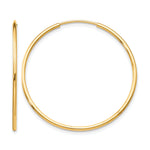 Załaduj obraz do przeglądarki galerii, 10K Yellow Gold Endless Round Hoop Earrings 35mm x 1.25mm
