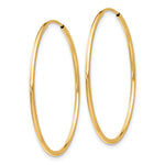 Załaduj obraz do przeglądarki galerii, 10K Yellow Gold Endless Round Hoop Earrings 35mm x 1.25mm
