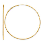 Carregar imagem no visualizador da galeria, 10K Yellow Gold Endless Round Hoop Earrings 50mm x 1.25mm
