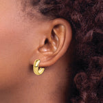 Indlæs billede til gallerivisning 10K Yellow Gold J-Hoop Earrings 19.75mm x 6.5mm
