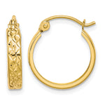 Load image into Gallery viewer, 10K Yellow Gold Diamond Cut Square Hoop Earrings 15mm x 15mm x 3mm
