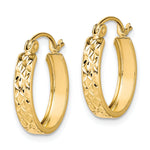 Load image into Gallery viewer, 10K Yellow Gold Diamond Cut Square Hoop Earrings 15mm x 15mm x 3mm
