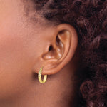 Load image into Gallery viewer, 10K Yellow Gold Diamond Cut Square Hoop Earrings 15mm x 15mm x 3mm
