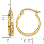 Load image into Gallery viewer, 10K Yellow Gold Diamond Cut Square Hoop Earrings 15mm x 15mm x 3mm
