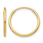 Załaduj obraz do przeglądarki galerii, 10K Yellow Gold Endless Round Hoop Earrings 25mm x 1.25mm
