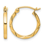 Load image into Gallery viewer, 10K Yellow Gold Diamond Cut Round Hoop Earrings 15mm x 1.5mm

