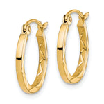Load image into Gallery viewer, 10K Yellow Gold Diamond Cut Round Hoop Earrings 15mm x 1.5mm
