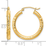 이미지를 갤러리 뷰어에 로드 , 10K Yellow Gold Diamond Cut Round Hoop Earrings 25mm x 3mm
