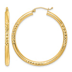 Załaduj obraz do przeglądarki galerii, 10K Yellow Gold Diamond Cut Round Hoop Earrings 40mm x 3mm
