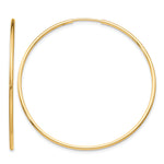 Загрузить изображение в средство просмотра галереи, 10K Yellow Gold Endless Round Hoop Earrings 40mm x 1.25mm
