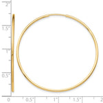 Загрузить изображение в средство просмотра галереи, 10K Yellow Gold Endless Round Hoop Earrings 40mm x 1.25mm
