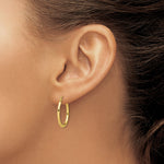 Load image into Gallery viewer, 10K Yellow Gold Textured Hollow Oval Hoop Earrings 22mm x 17mm x 2mm
