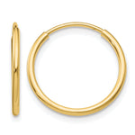 Lade das Bild in den Galerie-Viewer, 10K Yellow Gold Endless Round Hoop Earrings 20mm x 1.25mm
