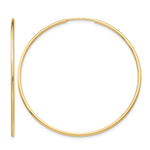 Cargar imagen en el visor de la galería, 10K Yellow Gold Endless Round Hoop Earrings 45mm x 1.25mm
